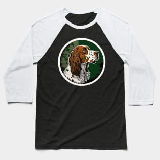 Irish Red and White Setter Camouflage Motif Baseball T-Shirt